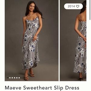 Maeve Black and White Maxi Dress